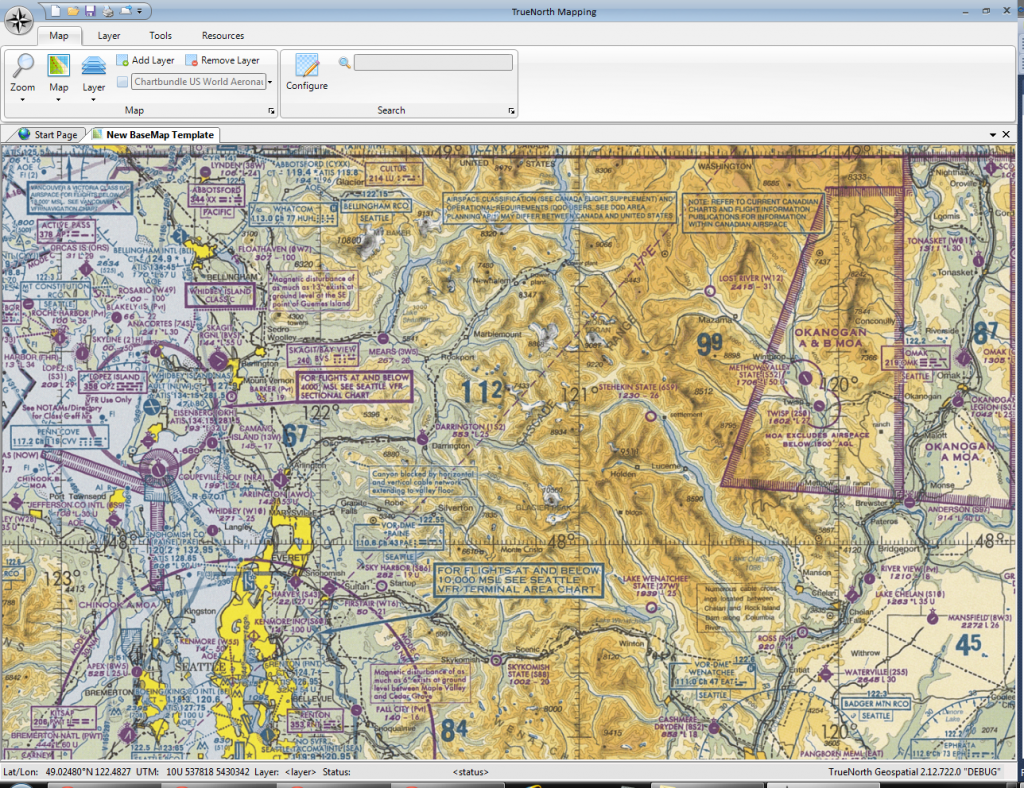 Aeronautical chart, tiles coutesy of Chartbundle.com