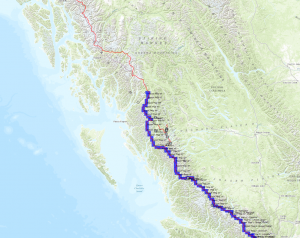 The entire Traverse the Coast route