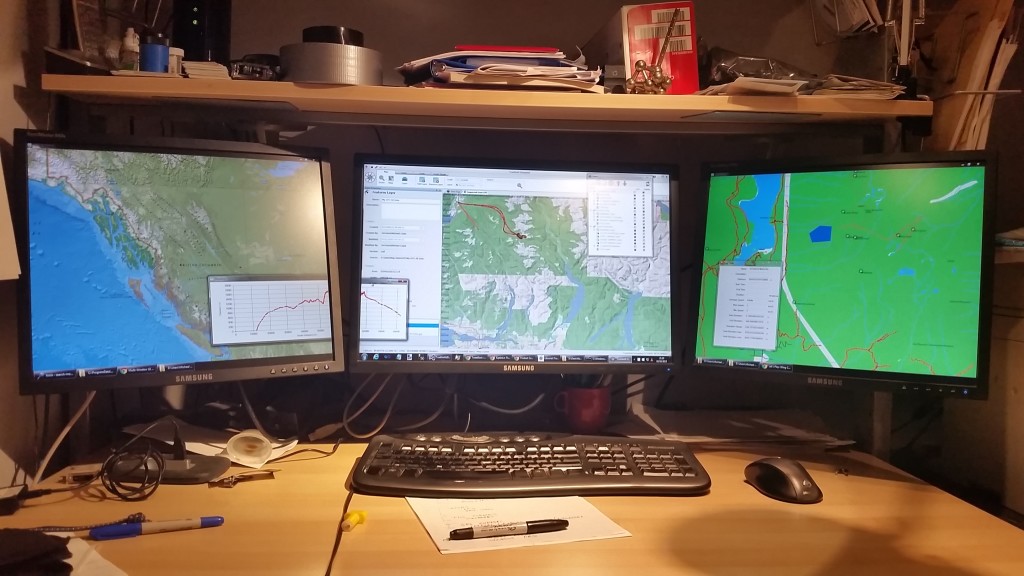 TrueNorth showing three maps on three monitors.