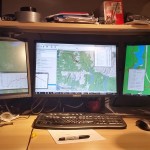 TrueNorth showing three maps on three monitors.